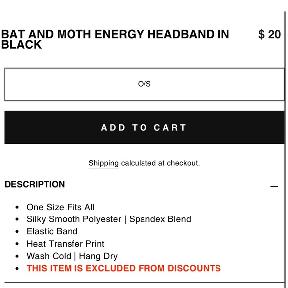COPY - BAT AND MOTH ENERGY HEADBAND IN BLACK - Picture 5 of 5